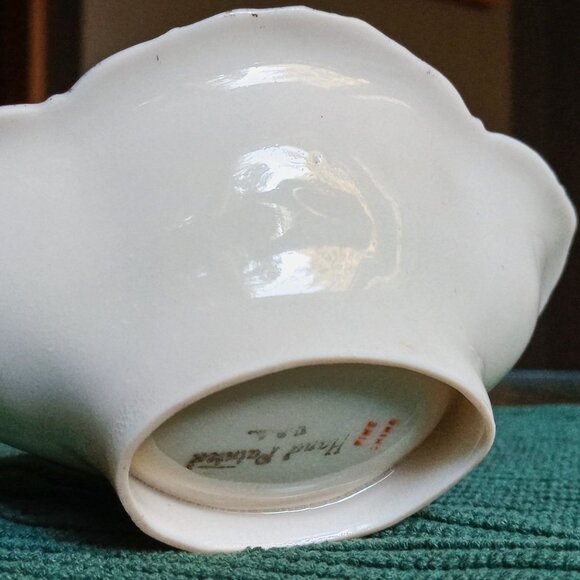 Rare Fine China Trinket Dish/Salt or Finger Bowl Floral Hand Painted Gold Trim - Picture 6 of 10